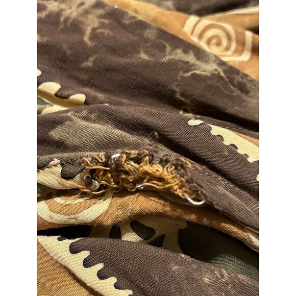 Vintage 90s Y2K Rama Size M abstract Art tan Yellow Summer Maxi Dress - Picture 10 of 10